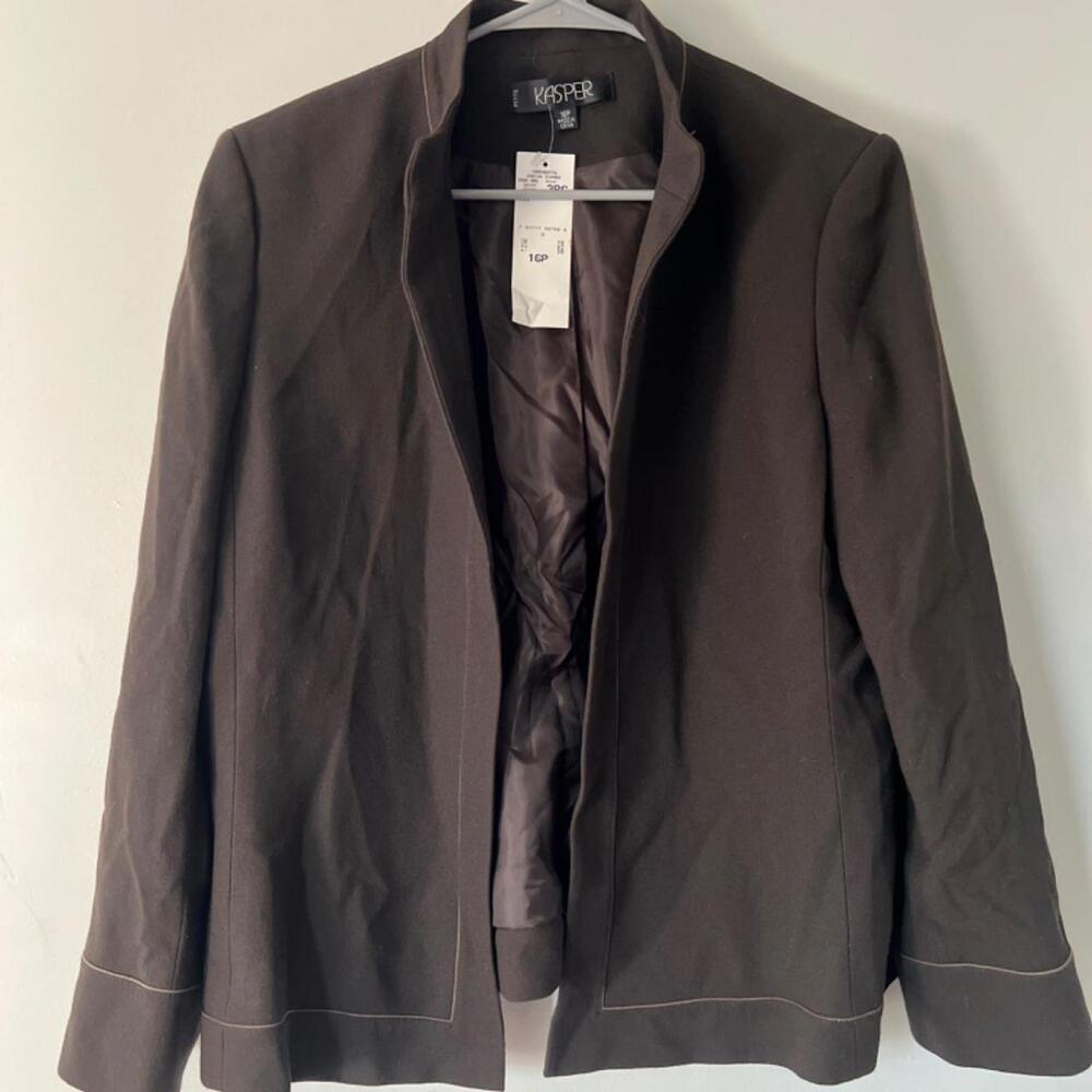 Kasper Women's Petite Brown Blazer – Size 16P, Brand New with Tags